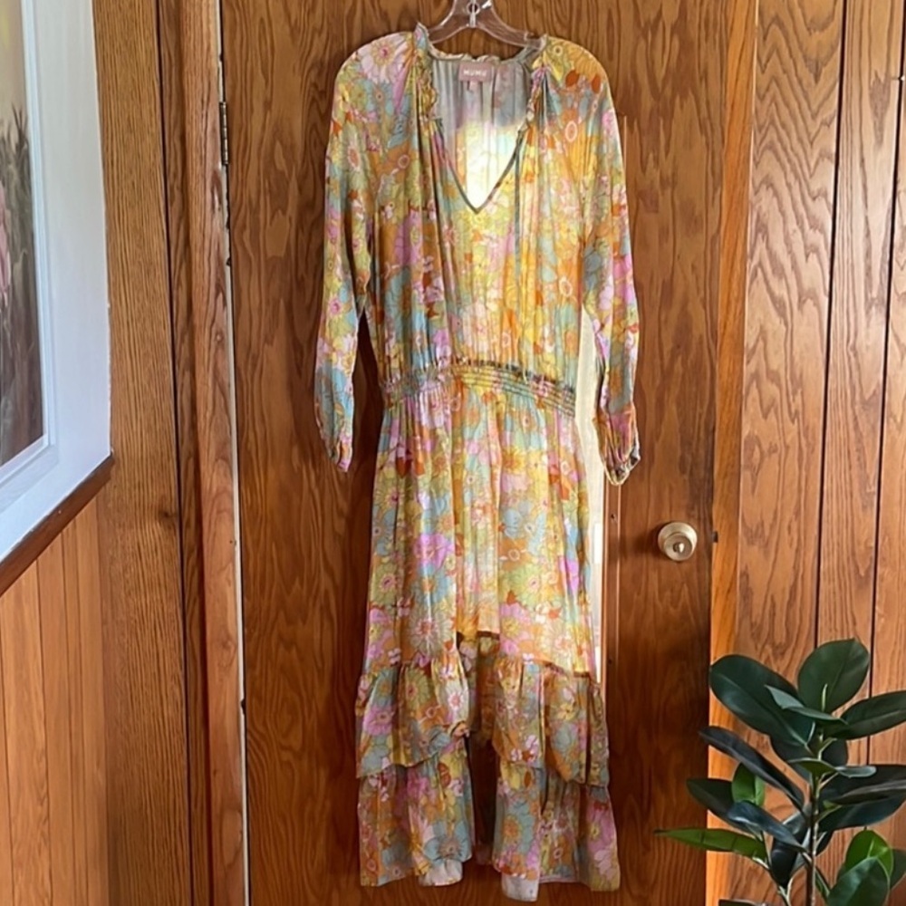 Show Me Your MuMu Cait Groovy Tiered Ruffled Dress Size XXL - Picture 6 of 7
